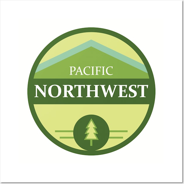 Pacific Northwest (circle badge) Wall Art by jpforrest